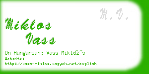 miklos vass business card